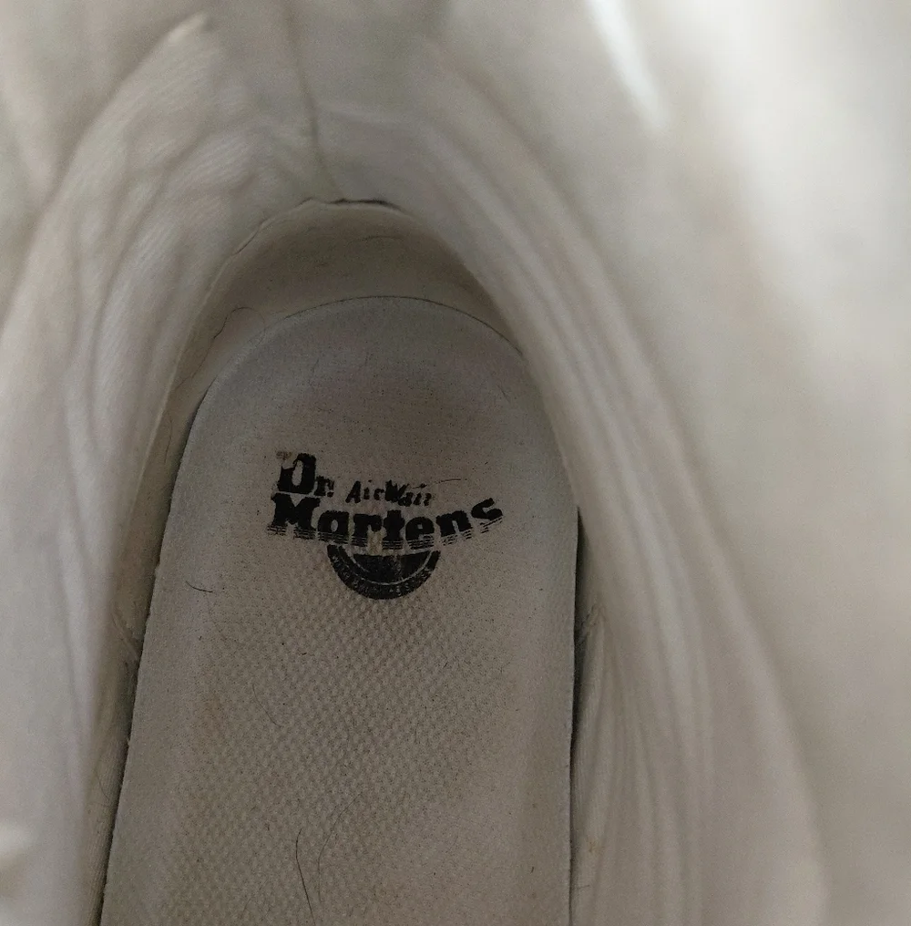 Dr. Martens Combs White Combat Boots Men's Size 8.5 High-Top Lug Sole Boots